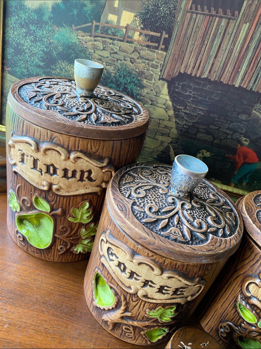 Vintage U.S.A. Treasure Craft Ceramic Kitchen Set, 6 Pieces, 1960s to 1970s. - Picture 3 of 12
